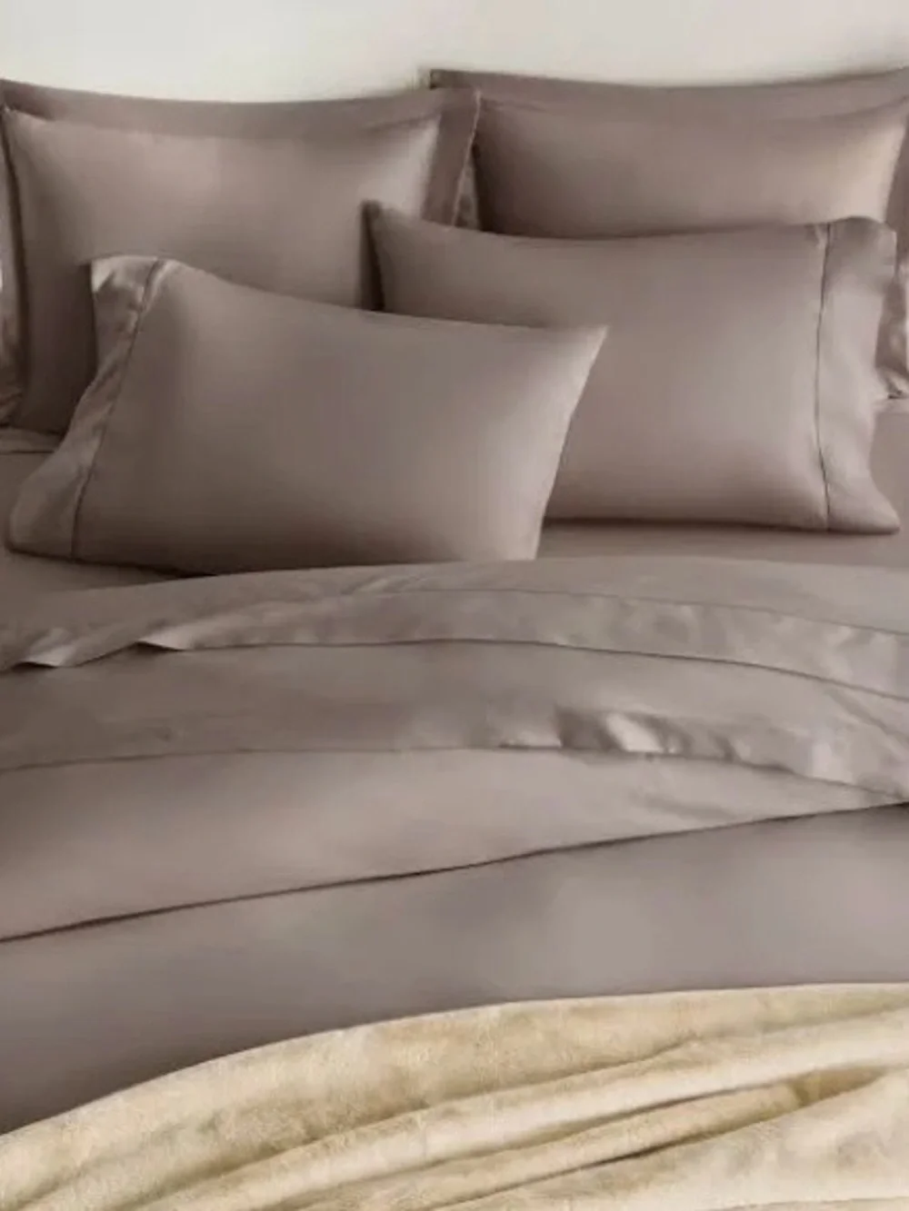 NEW Quince Giza Cotton Sateen Duvet Cover Set, King/Cal King (Stone)